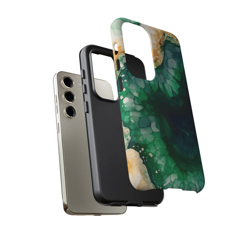 Green Geode in Watercolor - Impact Resistant Phone Case